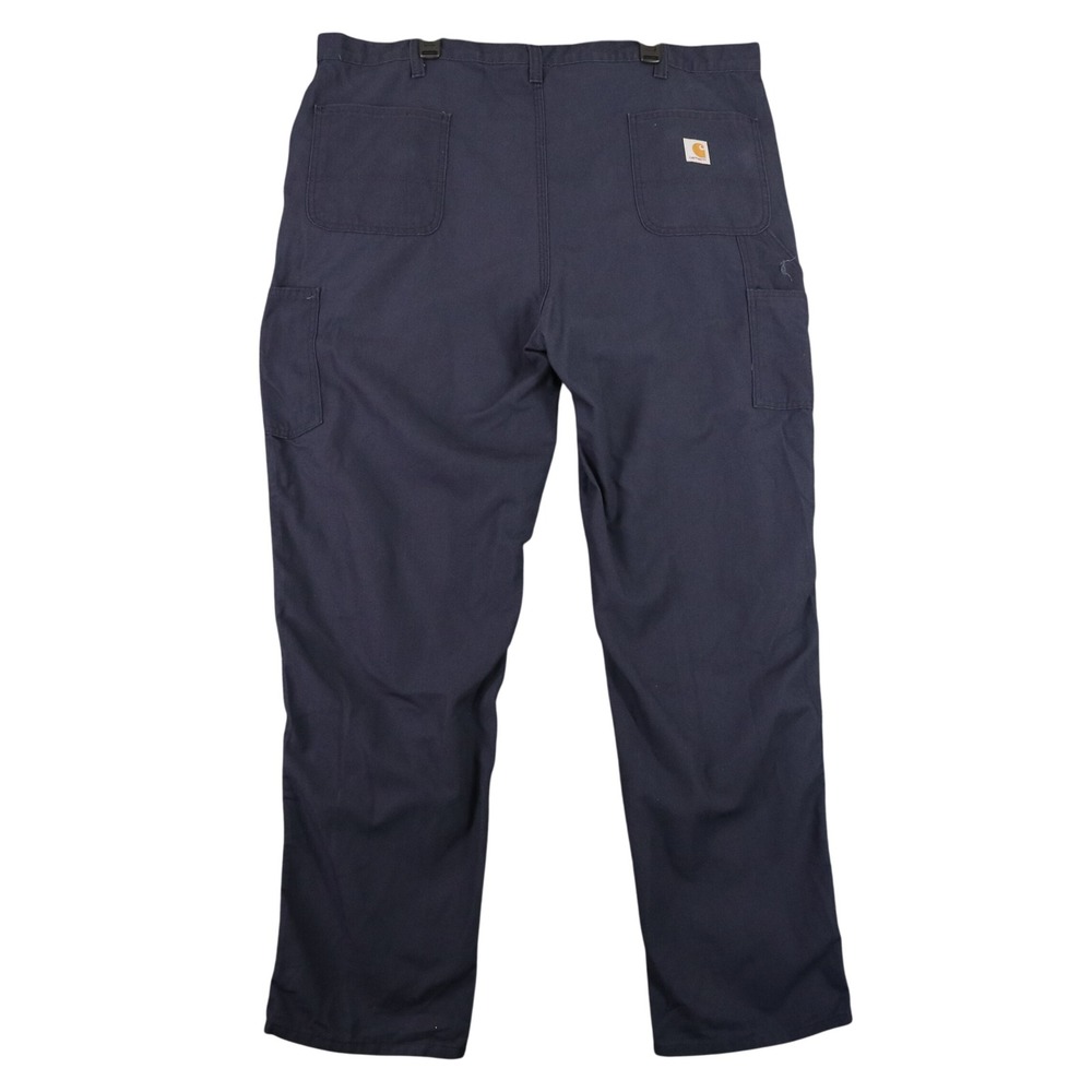 Carhartt Work Pants Mens 44x34 Dungaree Fit Navy Blue Canvas Utility Workwear